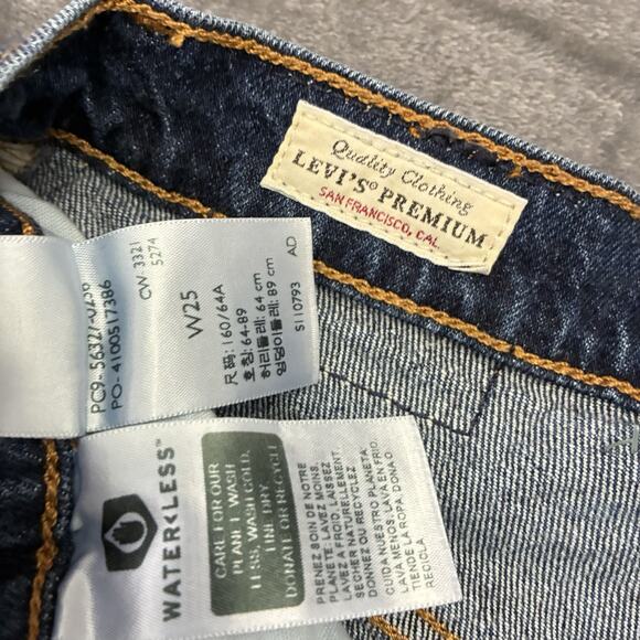 Levi's Premium 501 90's Shorts Womens Sz.25 Blue Button Fly Raw Hem High Rise - Picture 4 of 10